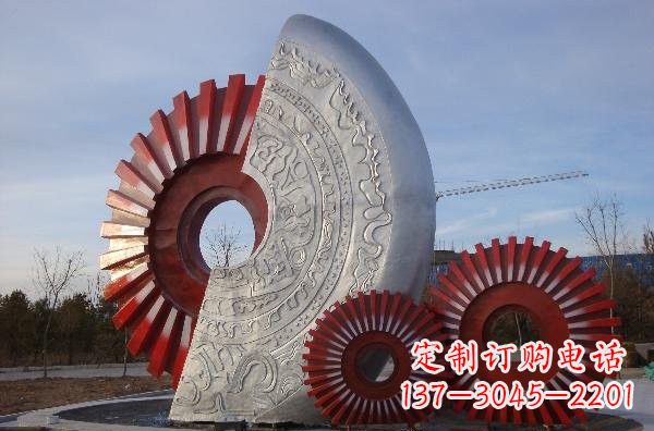 哈尔滨不锈钢齿轮雕塑精致而精美