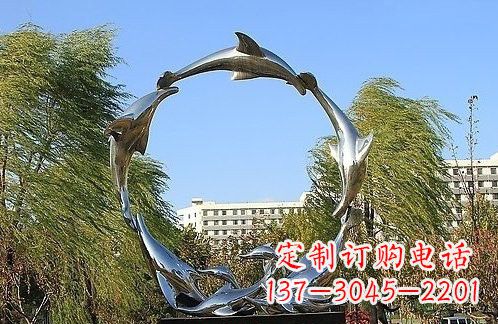 哈尔滨不锈钢海豚雕塑美的化身
