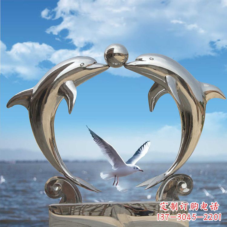 哈尔滨不锈钢海豚雕塑精美的海洋之美