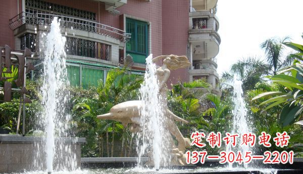 哈尔滨不锈钢海豚喷泉雕塑