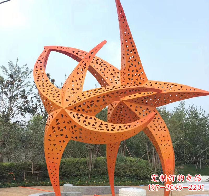 哈尔滨不锈钢海星海洋动物雕塑