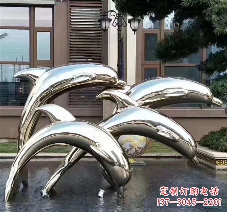 哈尔滨不锈钢海洋动物海豚雕塑