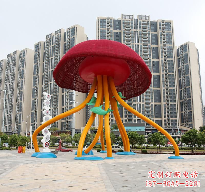 哈尔滨不锈钢海洋水母动物雕塑精美绝伦