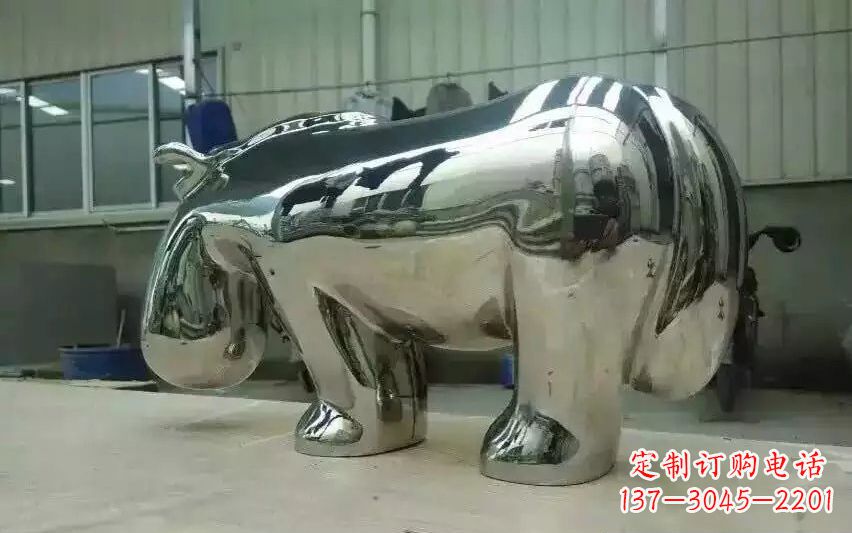 哈尔滨不锈钢河马雕塑美观耐用的艺术品