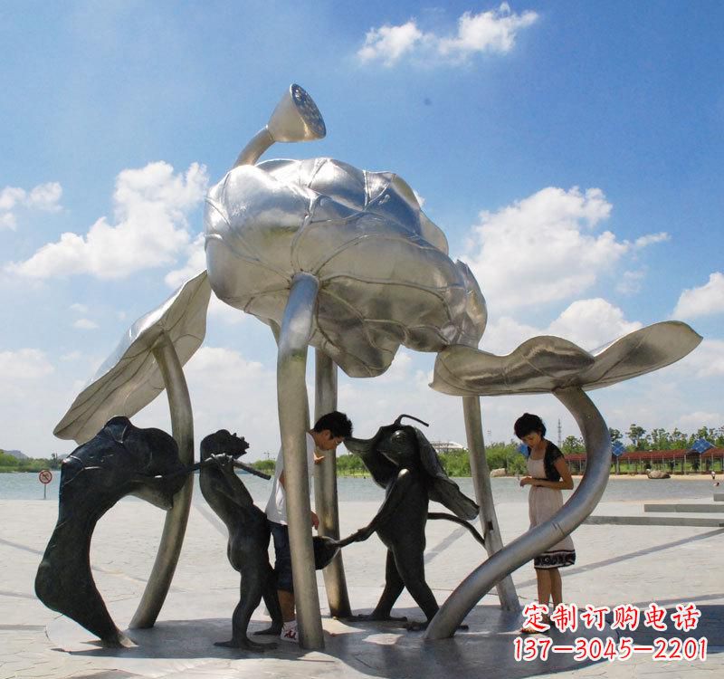 哈尔滨不锈钢荷花广场雕塑