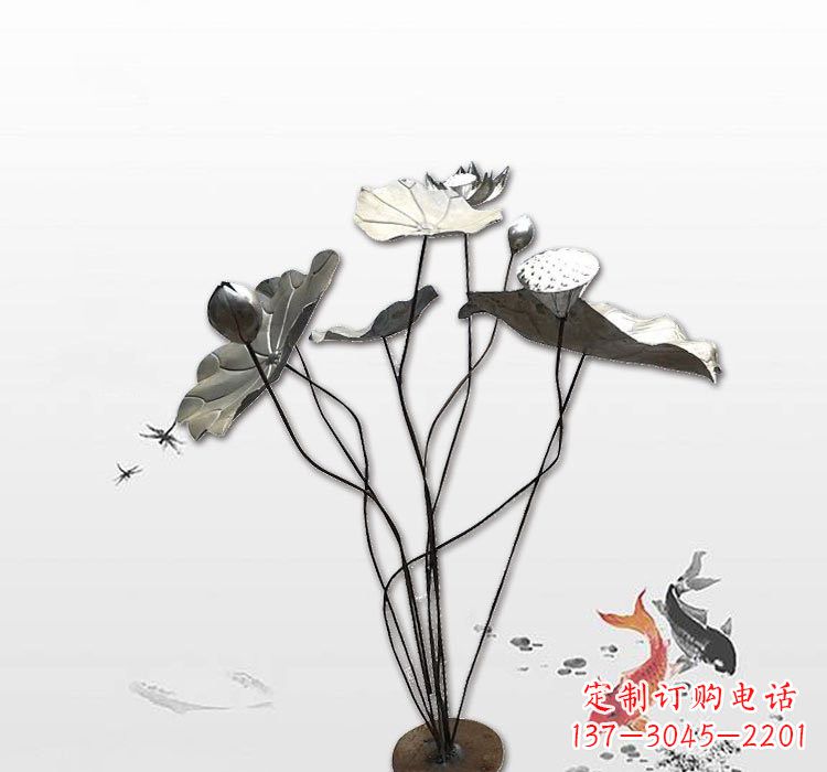 哈尔滨不锈钢荷花荷叶雕塑