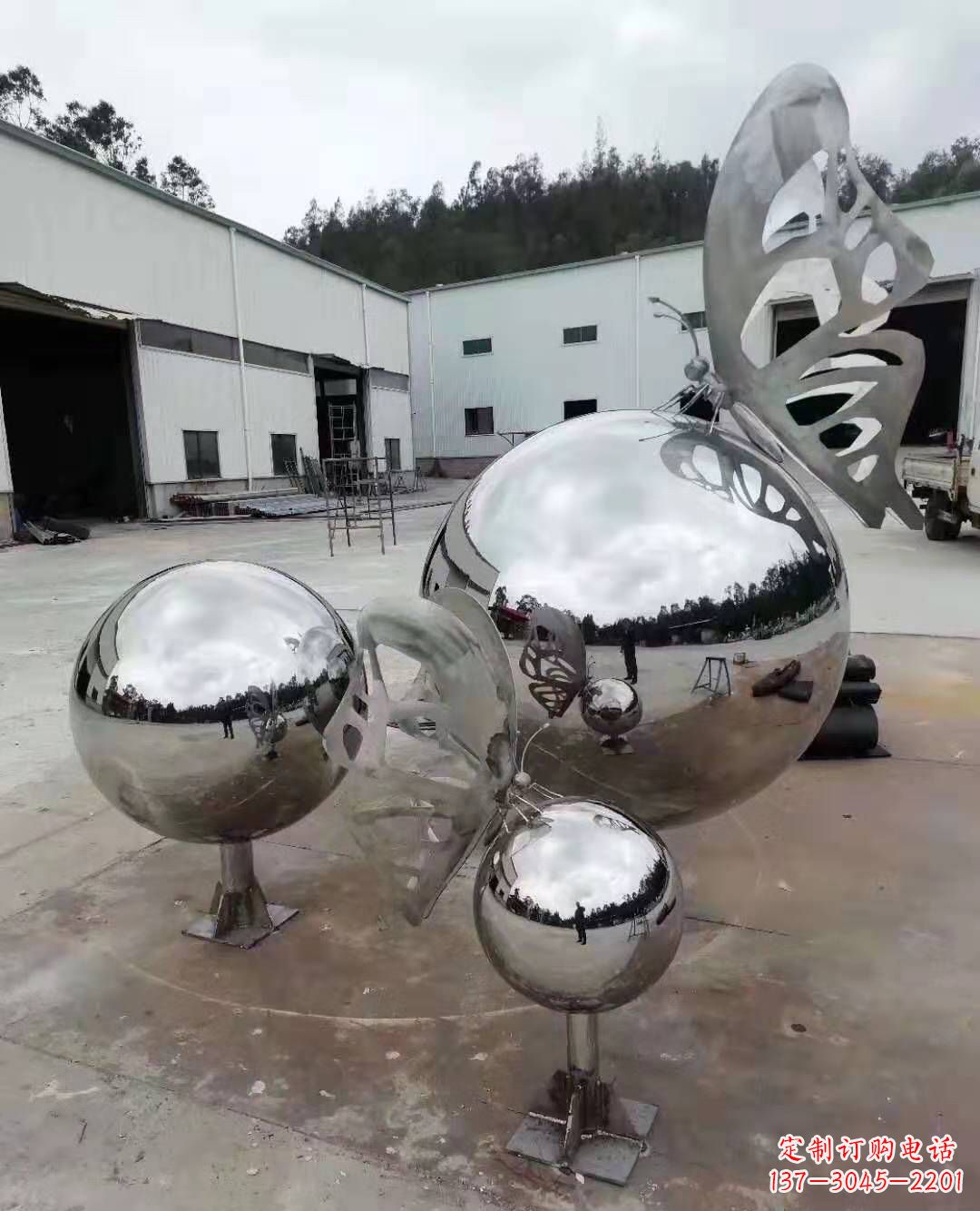 哈尔滨不锈钢蝴蝶雕塑户外摆件广场动物雕塑