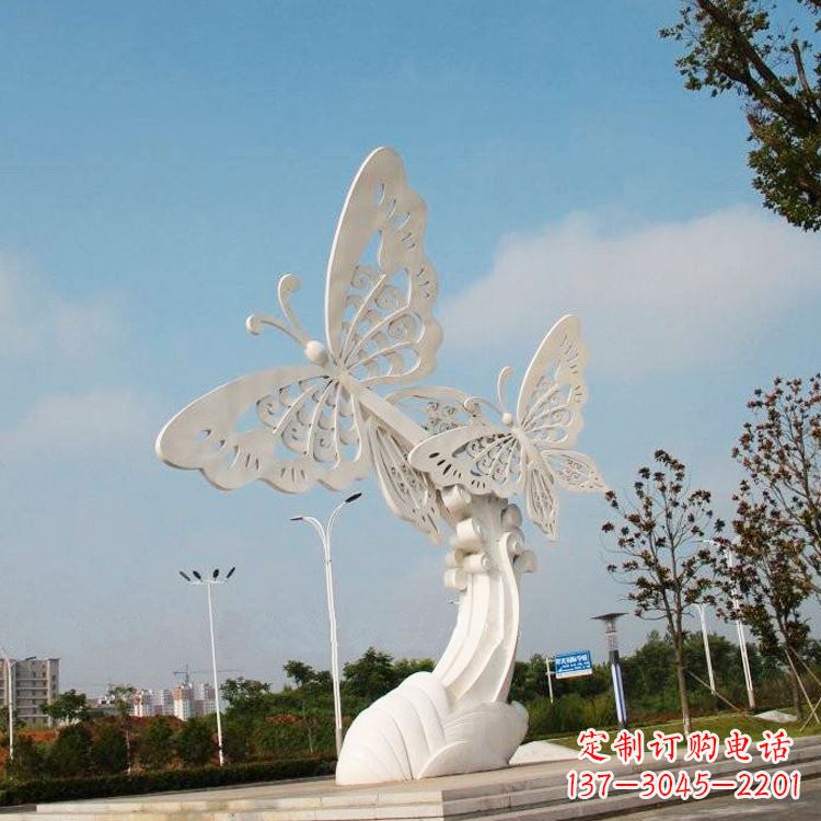 哈尔滨不锈钢蝴蝶景观雕塑,公园园林广场动物景观标识