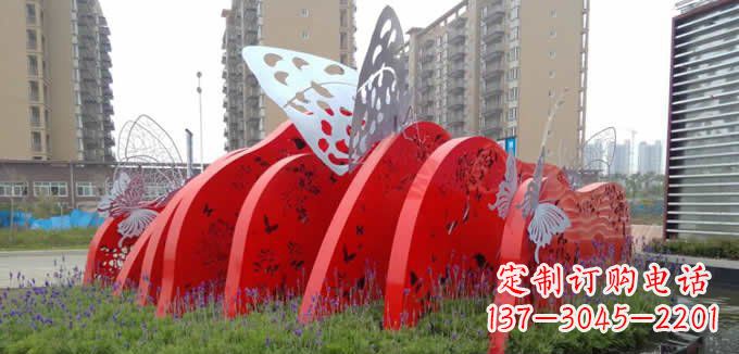哈尔滨不锈钢蝴蝶小区景观雕塑美丽的蝴蝶展翅