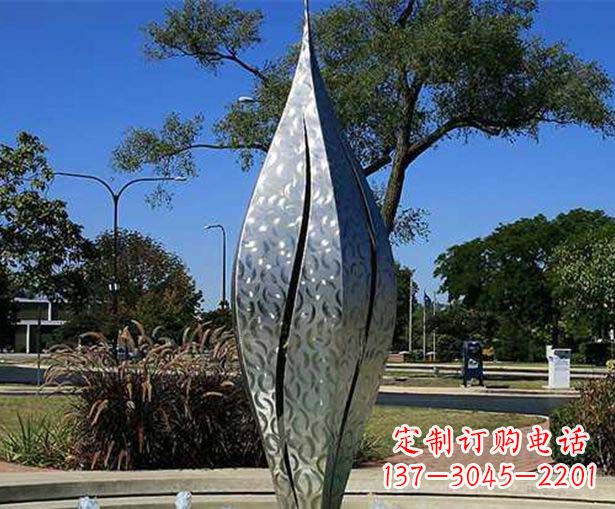 哈尔滨不锈钢花骨朵喷泉雕塑