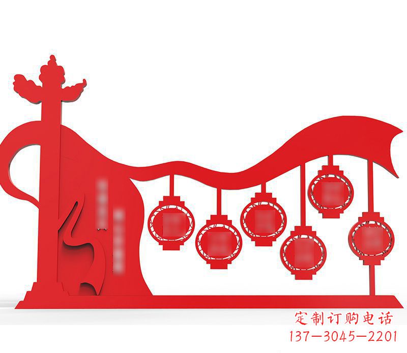 哈尔滨灯笼雕塑传承社会主义核心价值观