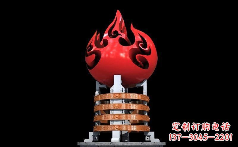 哈尔滨不锈钢火炬雕塑传承奋进精神