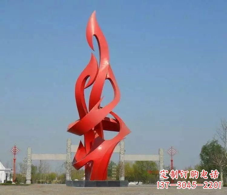 哈尔滨火苗雕塑点缀城市景观