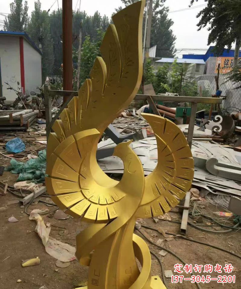 哈尔滨不锈钢金凤凰雕塑