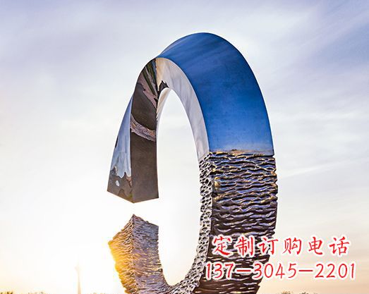 哈尔滨不锈钢景观圆环标志雕塑