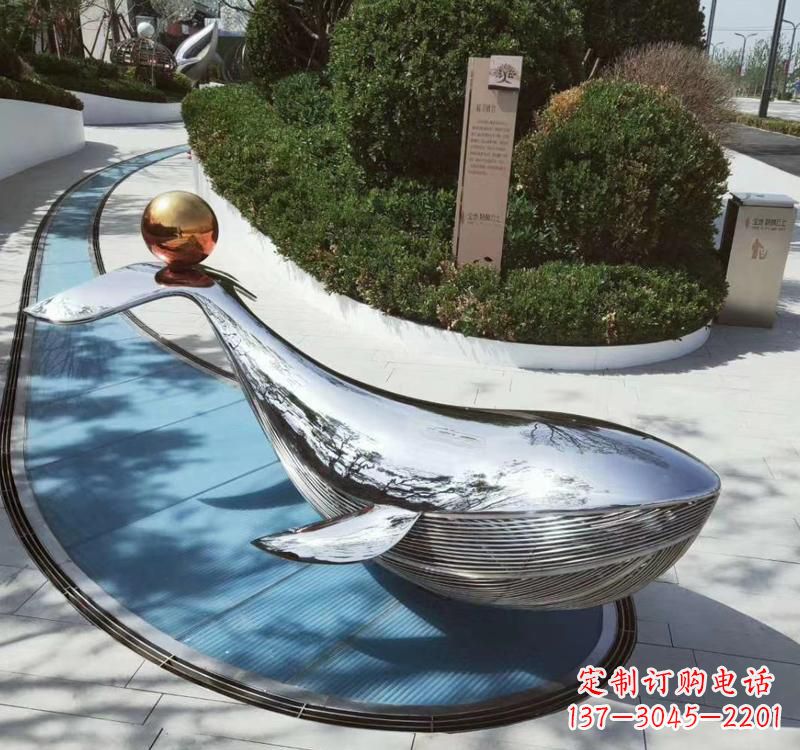 哈尔滨不锈钢镜面动物海豚雕塑