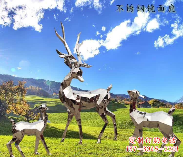 哈尔滨不锈钢鹿精美的动物雕塑