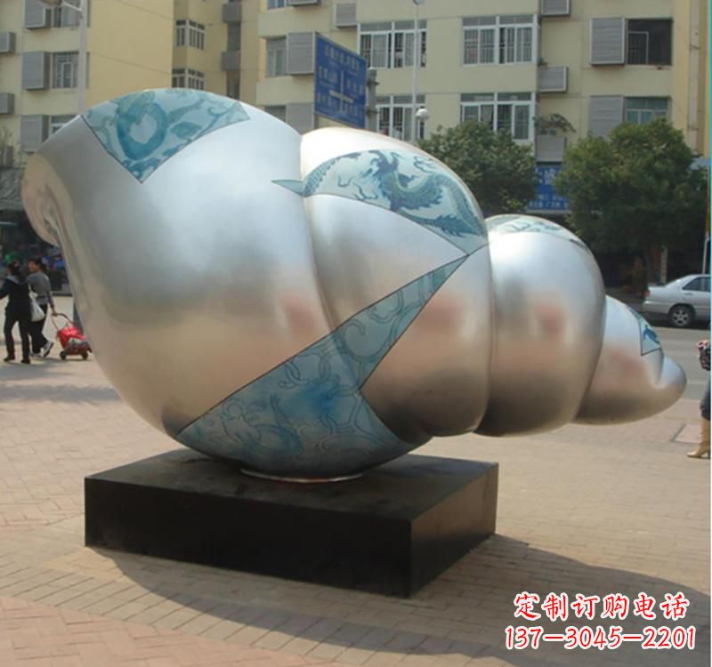 哈尔滨不锈钢镜面海螺雕塑