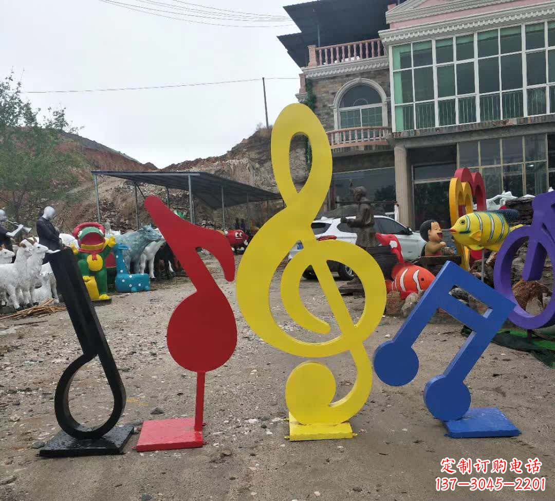 哈尔滨不锈钢烤漆音符雕塑