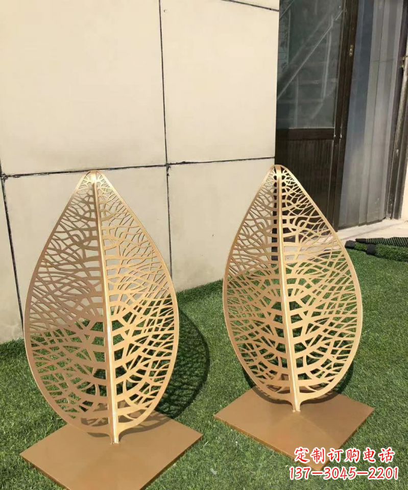 哈尔滨不锈钢树叶雕塑,精致典雅