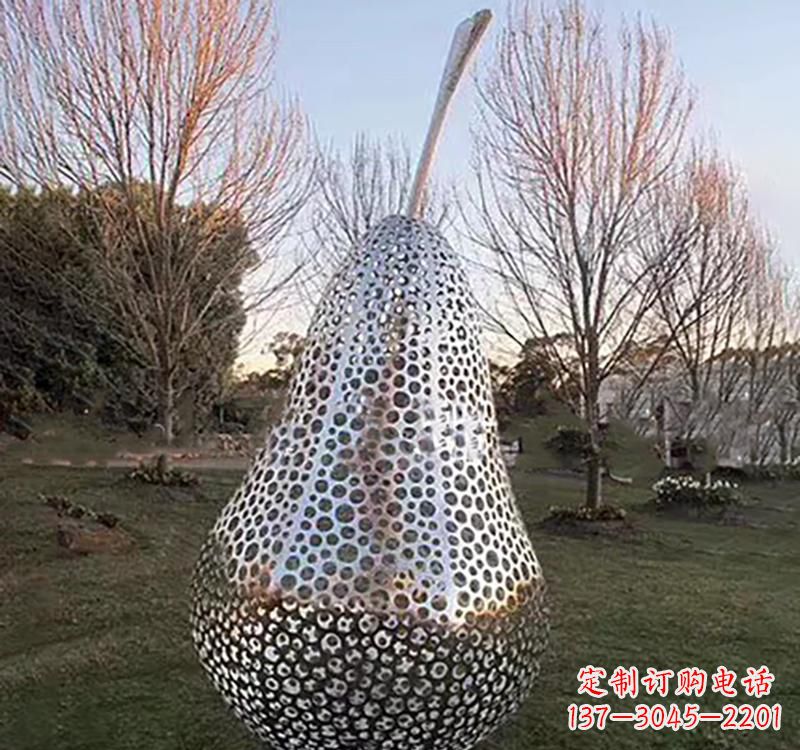 哈尔滨不锈钢镂空水果雕塑精美绝伦