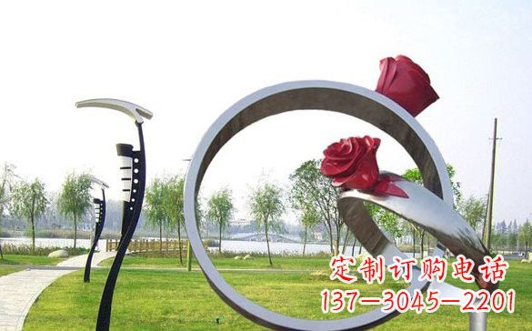 哈尔滨不锈钢玫瑰花戒指精致雕塑之美