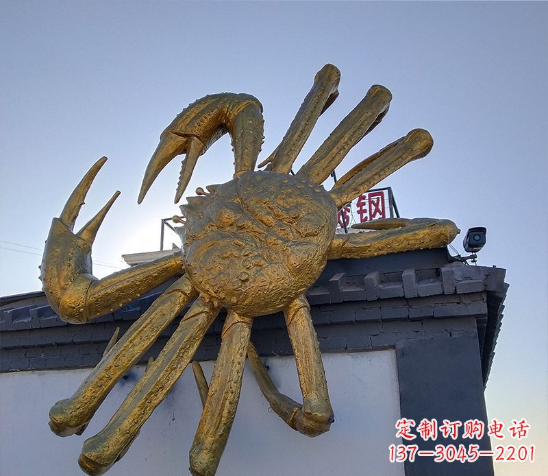 哈尔滨不锈钢螃蟹雕塑精美而又经久不衰