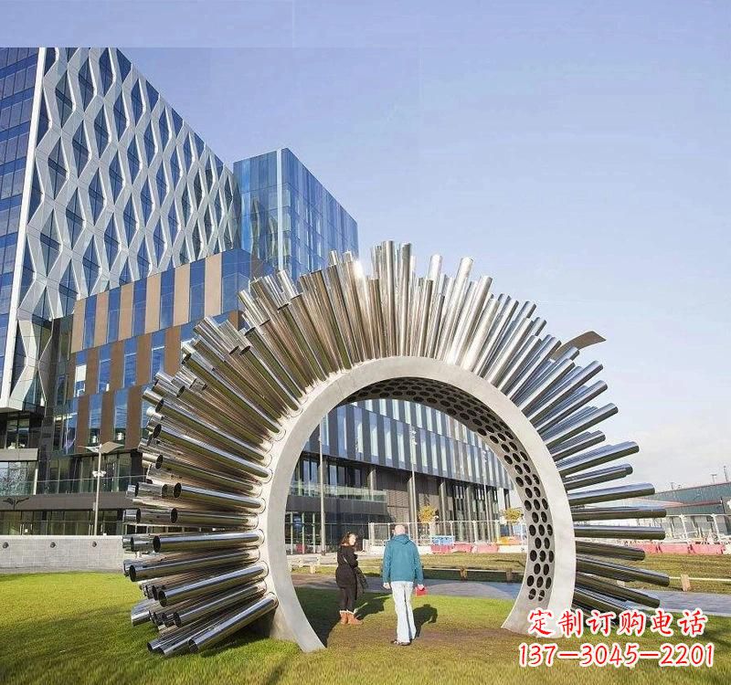 哈尔滨不锈钢喷漆拱门雕塑