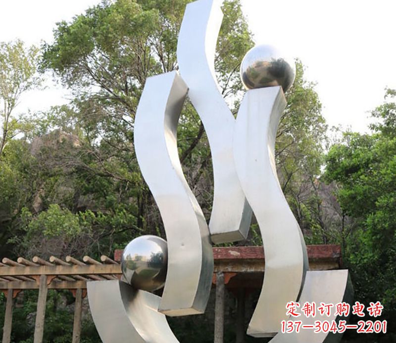 哈尔滨景观雕塑现代不锈钢飘带