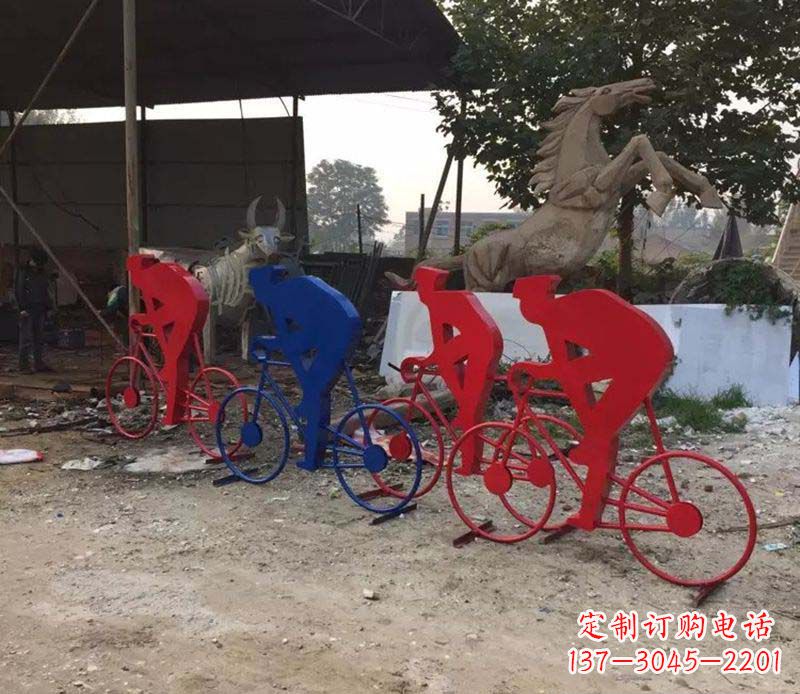 哈尔滨不锈钢骑自行车人物雕塑 