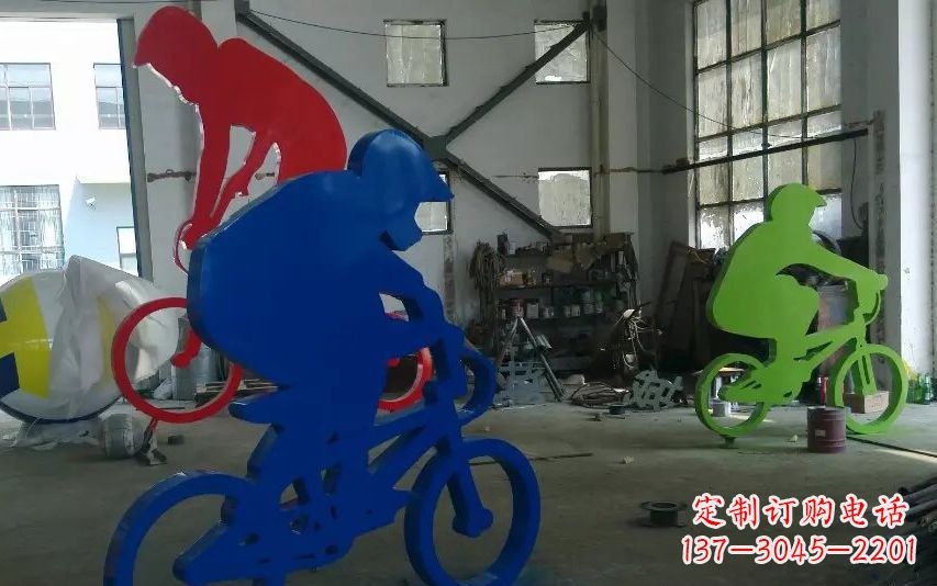 哈尔滨不锈钢骑自行车的运动雕塑