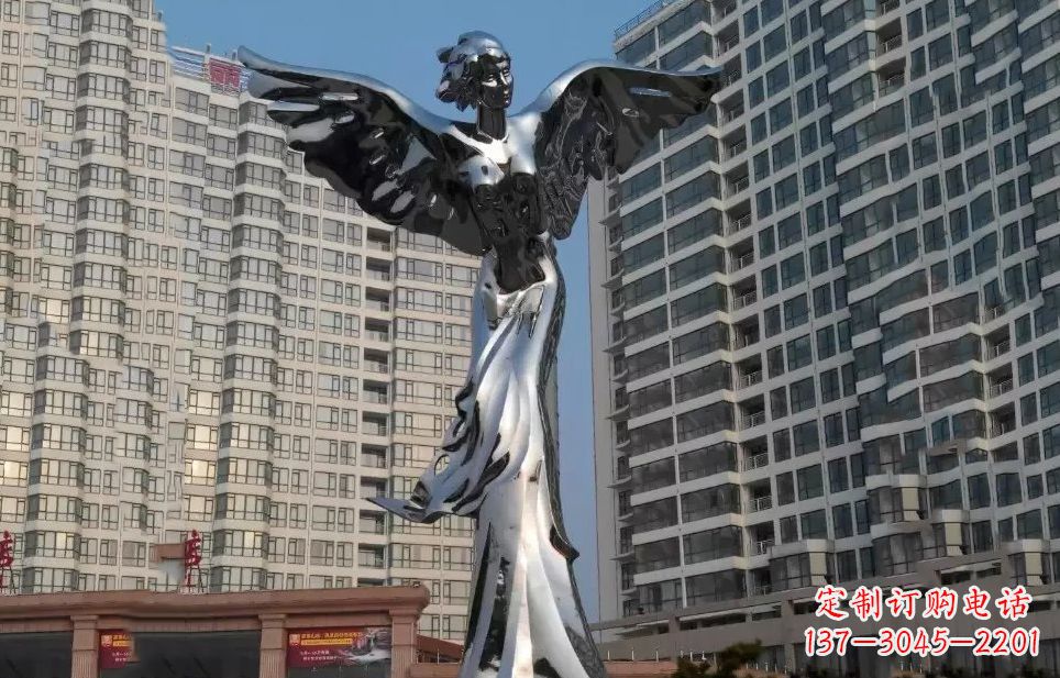 哈尔滨不锈钢天使雕塑传递着美丽与希望