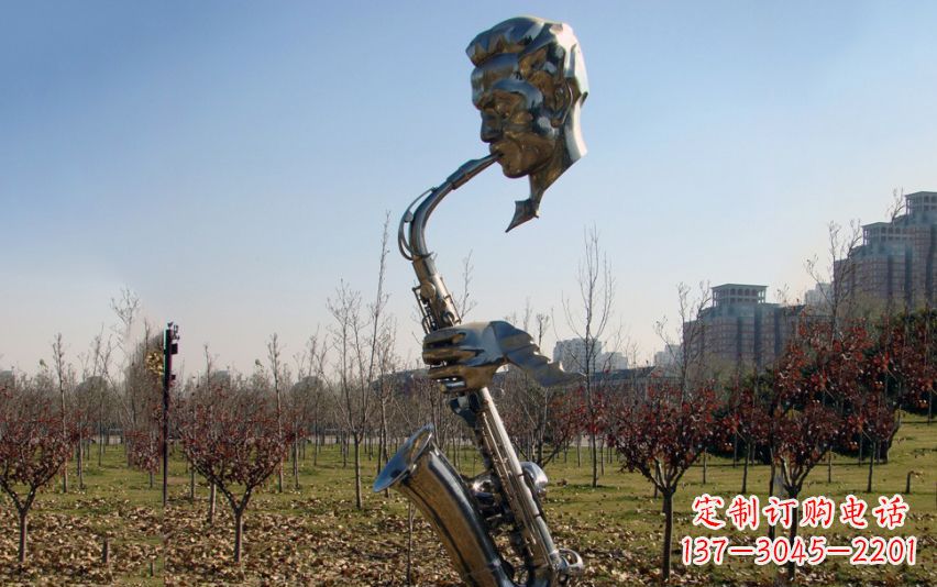 哈尔滨不锈钢萨克斯雕塑流动的美丽