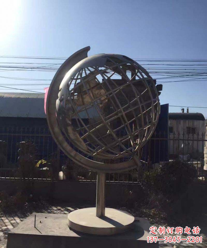 哈尔滨不锈钢地球仪雕塑精美装饰室内空间