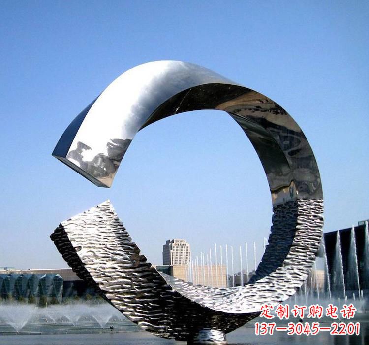哈尔滨不锈钢水景圆环雕塑