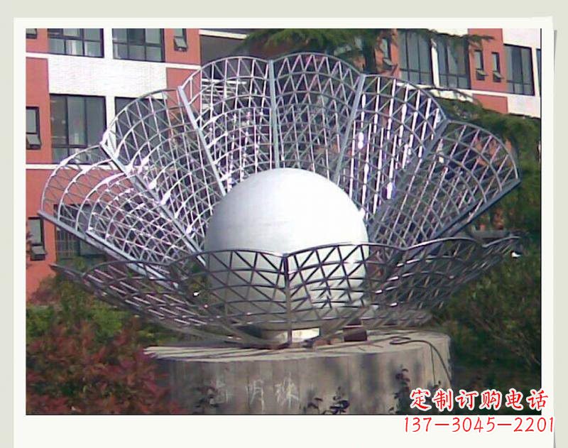 哈尔滨不锈钢小区贝壳珍珠雕塑
