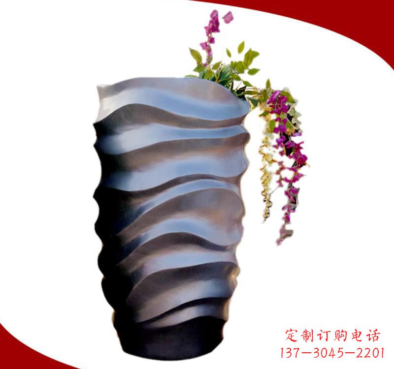 哈尔滨不锈钢校园景观花盆雕塑美化校园环境