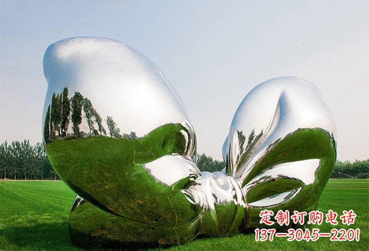 哈尔滨不锈钢园林大型蝴蝶结雕塑