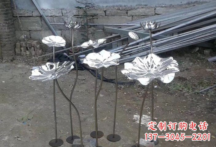 哈尔滨不锈钢园林荷花荷叶雕塑