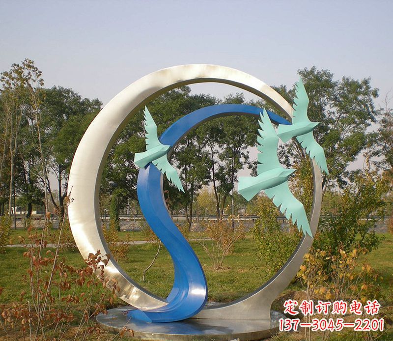 哈尔滨不锈钢圆环公园雕塑