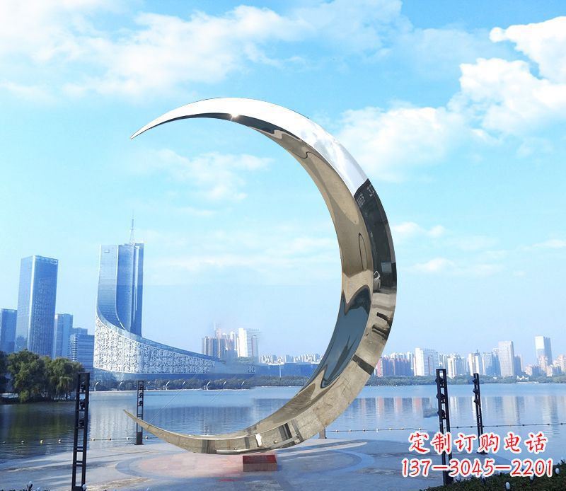 哈尔滨不锈钢月亮雕塑象征着美丽的月亮