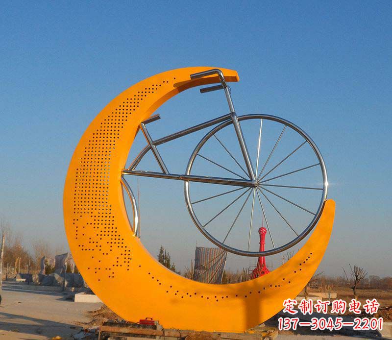 哈尔滨不锈钢自行车雕塑一次性看到的艺术经典