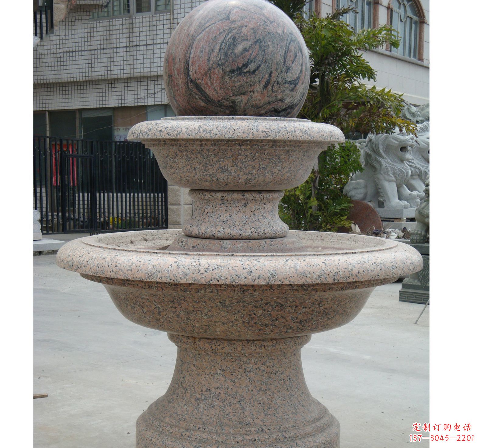 哈尔滨财源滚滚石雕风水球喷泉雕塑 (4)