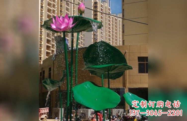 哈尔滨彩色不锈钢荷花雕塑美丽而富有寓意