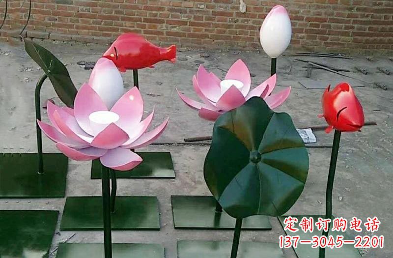 哈尔滨彩色不锈钢鲤鱼雕塑传承古典文化的艺术之作