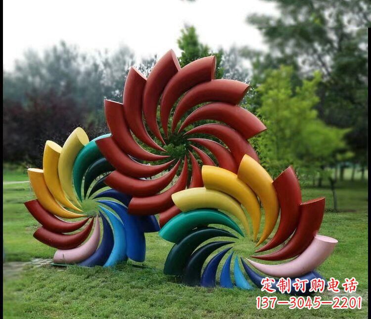 哈尔滨彩色不锈钢风车雕塑