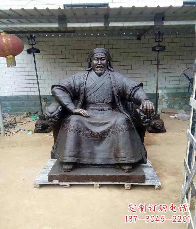 哈尔滨成吉思汗铜雕古代伟人雕塑