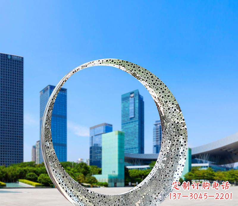 哈尔滨美丽圆环——不锈钢灯饰雕塑