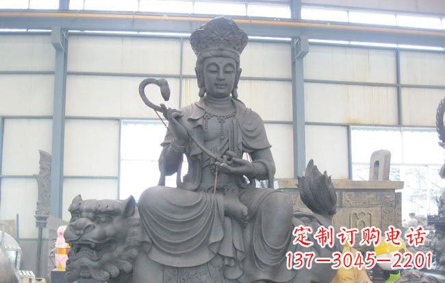 哈尔滨文殊菩萨坐狮子雕塑