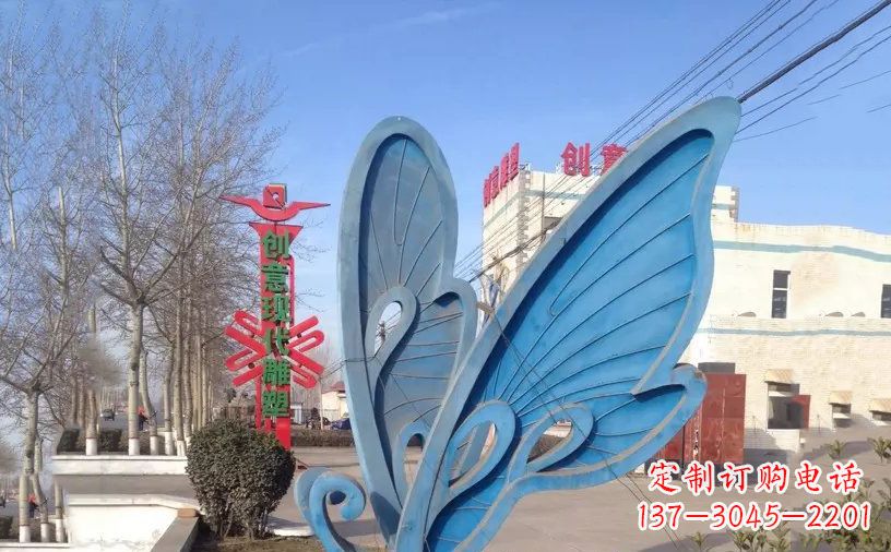 哈尔滨抽象不锈钢蝴蝶雕塑把美丽永久定格